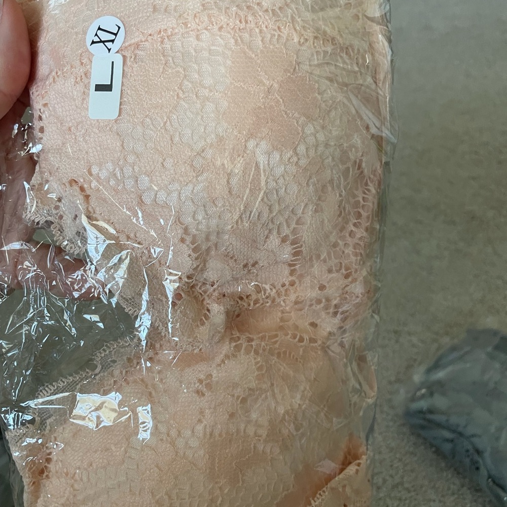 Peach bandeau lace